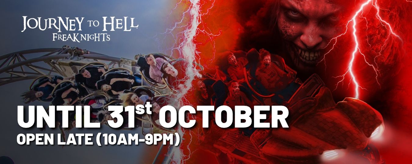 Journey to Hell, open late until 9pm until 31st October.
